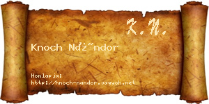 Knoch Nándor névjegykártya